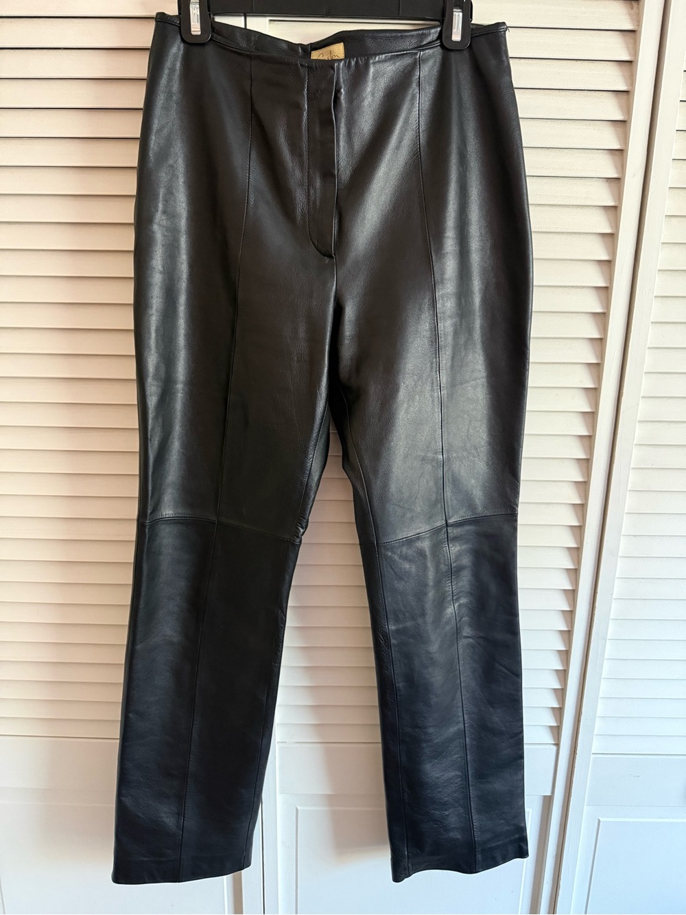Vintage Caslon Leather Straight-Leg Pants. Size 6.